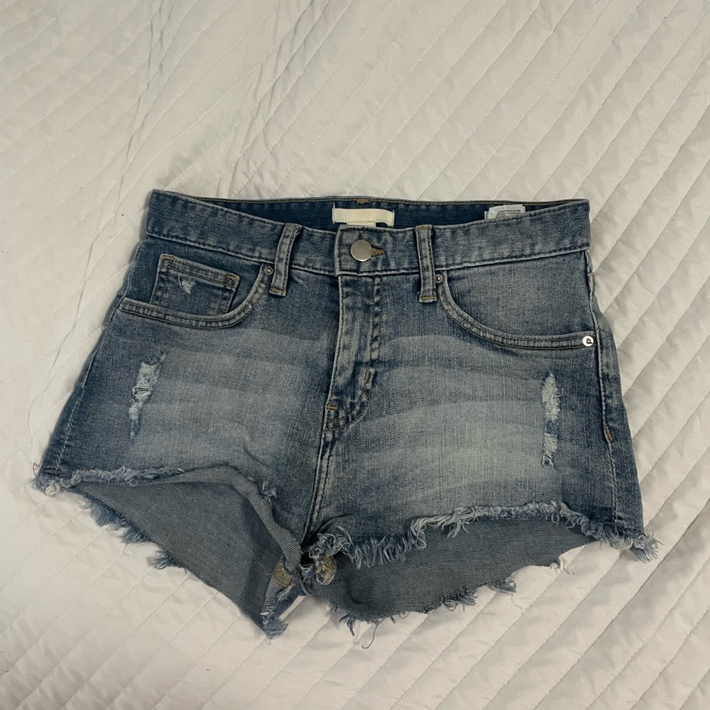 H&M medium wash ripped shorts